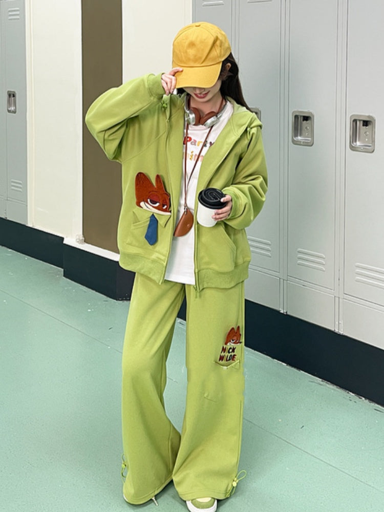 Zootopia Plush Nick Green Drawstring Cuff Straight-Leg Pants