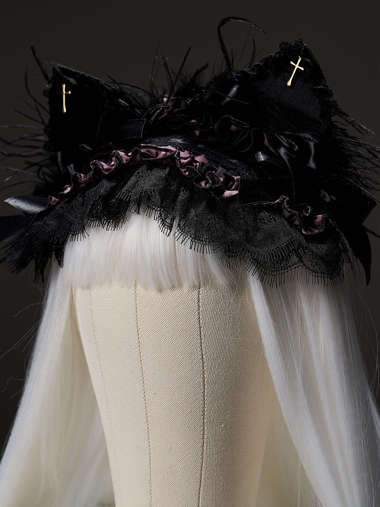 Black Ears Kitty and Hairband Purple