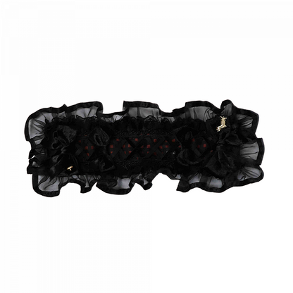 Bandeau à nœuds noirs et rouges