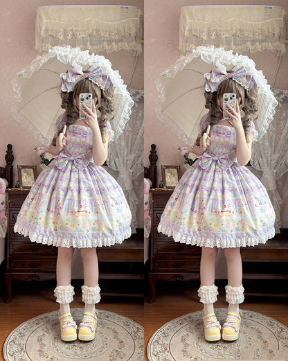 Cherry and Ice Cream Purple Summer Sweet Lolita Dress