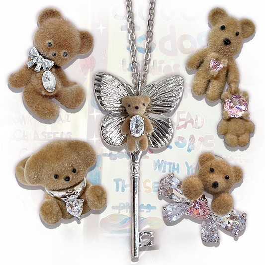 Light Coffee Teddy Necklace/Ring