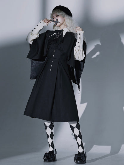 Daily Dress Waist Square Neckline Fit Slim Black