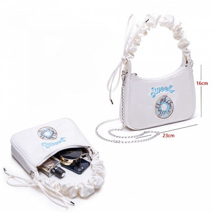 Black Bag Delicate Embroidery With Chic CrossbodyShoulder