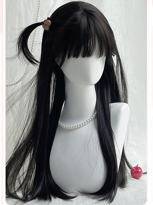 Air 70CM Straight Wig Length Bangs Black With