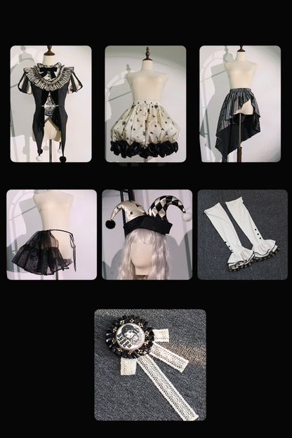Seltsames Zirkus-Lolita-Set Pierrot Dark