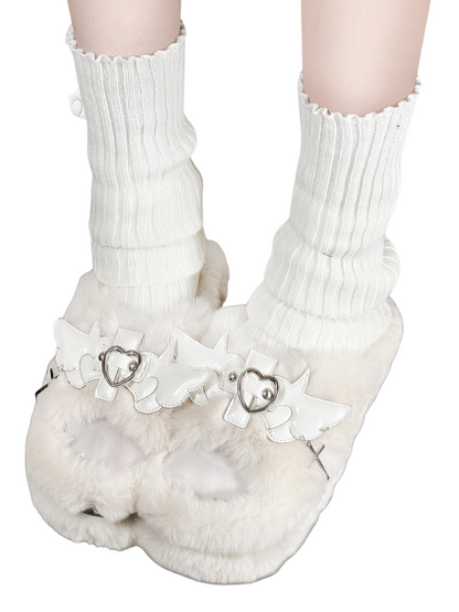 Chaussons à plateforme en fourrure DeVille Shoes Angel