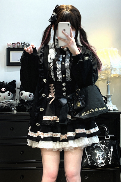 Lace Bow Cardigan Loose Ribbon