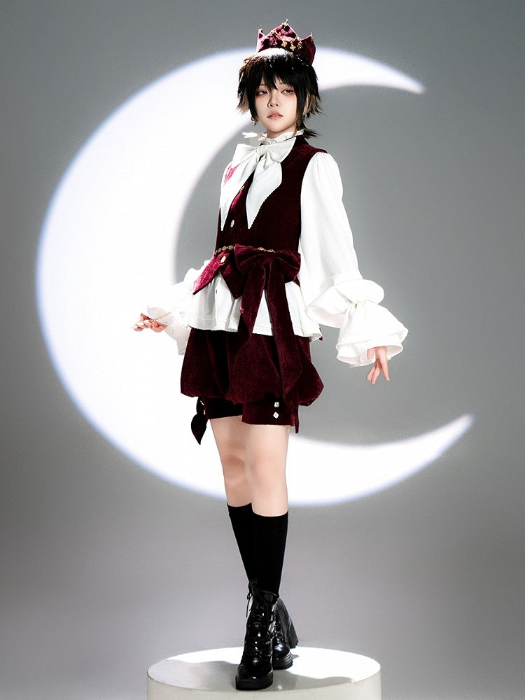 Knickerbockers Fashion Shorts Wine Velvet Red Ouji