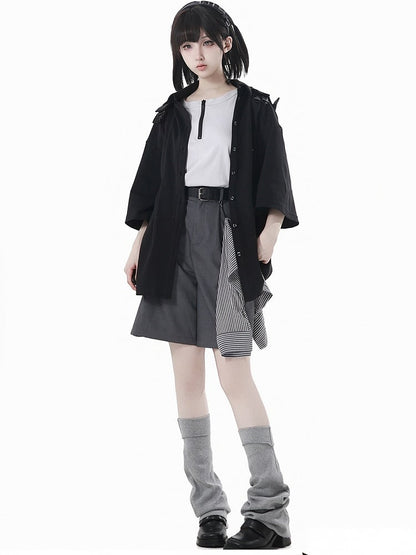 Neckline Techwear Tank Top Apricot Zipper