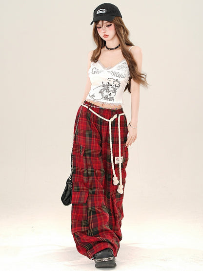 Black/White Cross Lace Accents Cami Top