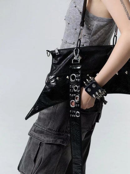 Gothic Black Punk Studs Crossbody