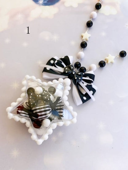 Star Bowknot and Bead Decora Necklace