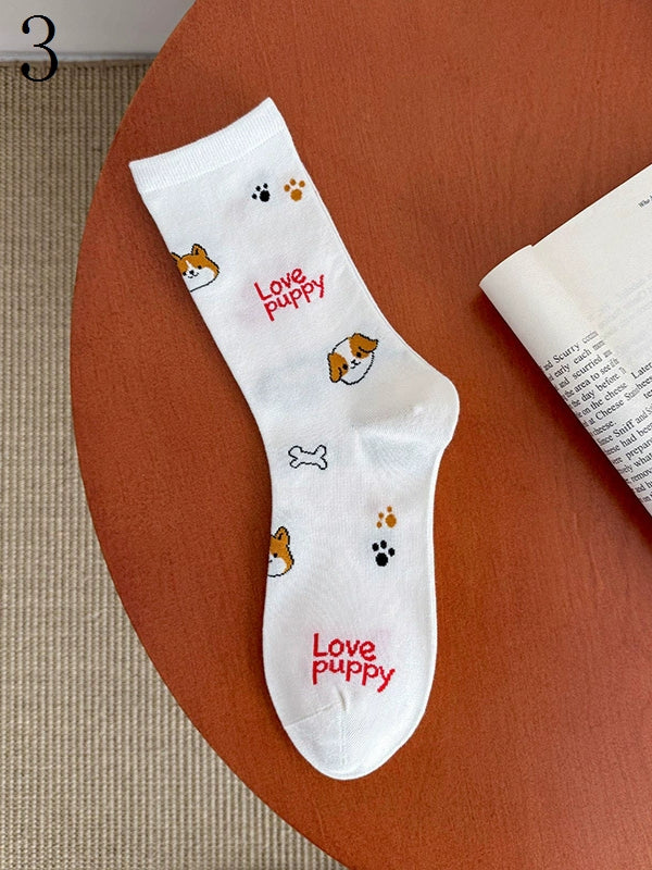 Calf Sheep/Capy Patterns Bara/Puppy/Kitty/Bunny With White Socks