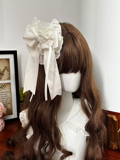 Barrette à cheveux florale blanche / noire et blanche