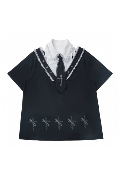 Warmers Loose Dress Half Top Hooded Nektor + Frilled Leg Pants