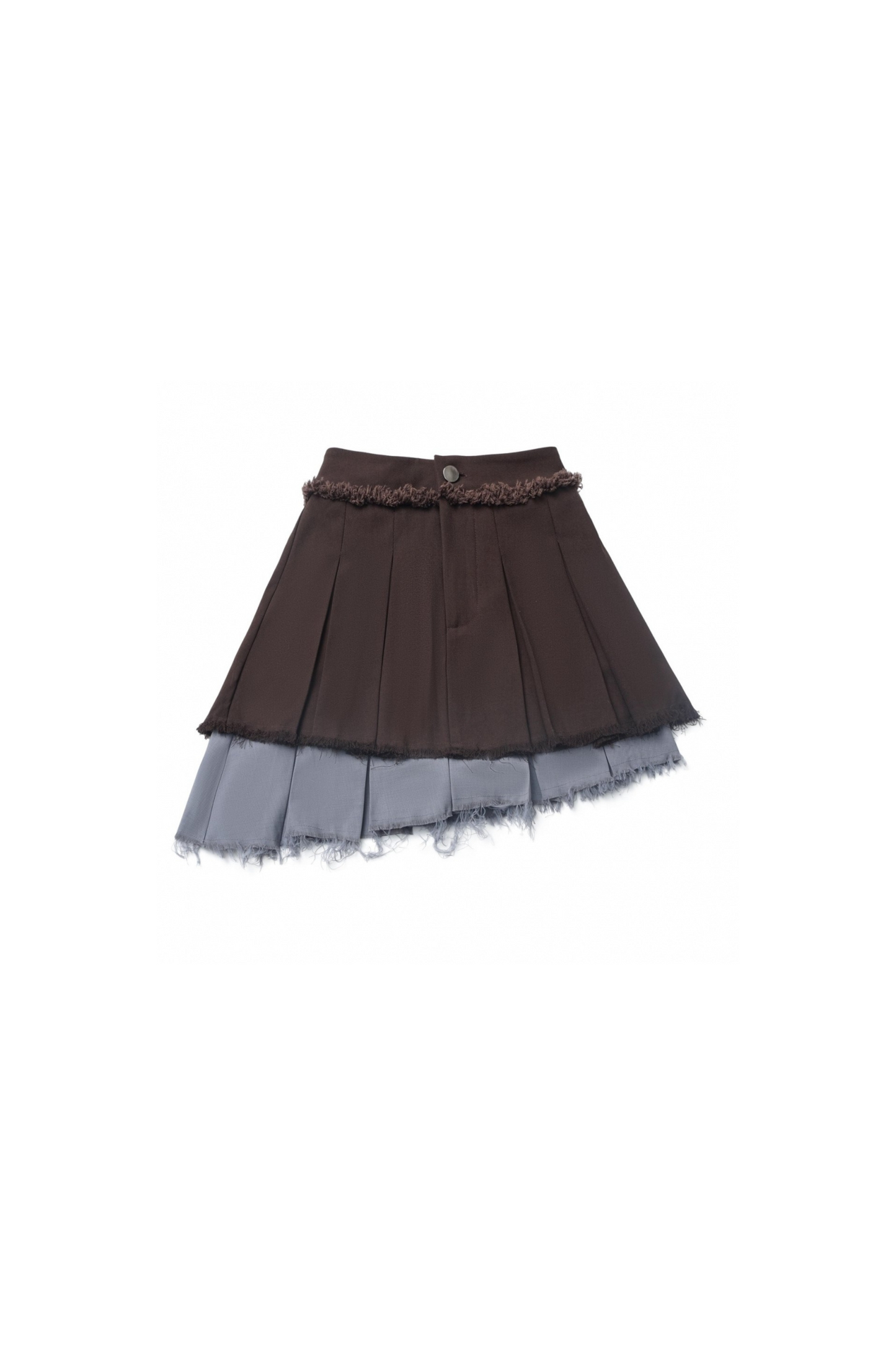 skirt + blue bustier top dark check y2k asymmetrical
