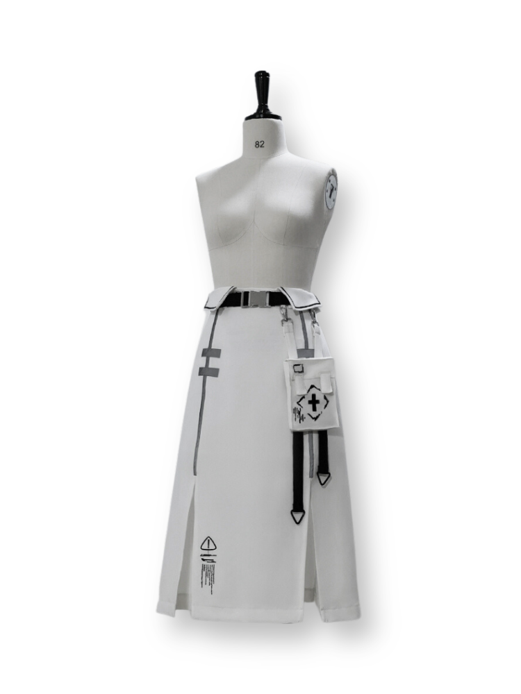 Foldover Waist Cyberpunk Skirt