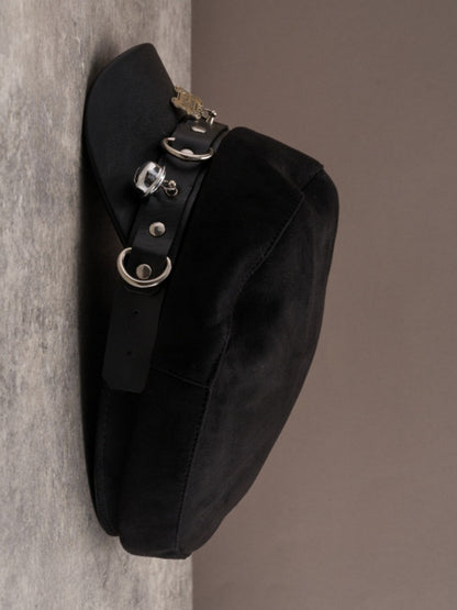 Baskenmütze, Kreuz, Hut und Details, Charme, Gothic, Knochen, schwarze Nieten