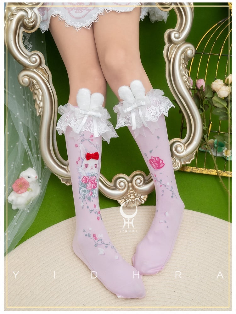 Cute Animal Print Sweet Lolita Under Knee Stockings