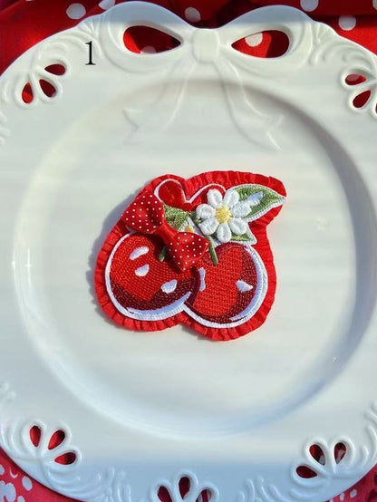 Bowknot 11 Brooch/Hairclip Decorated Options Cherry/Strawberry/Cake