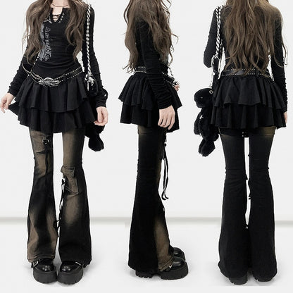 Dress Black Y2K Print Design