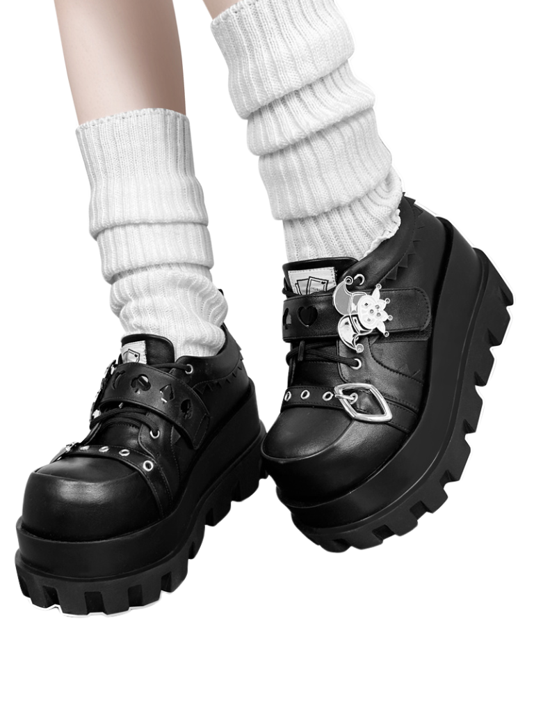 Poker Punk Platform Shoes Clown