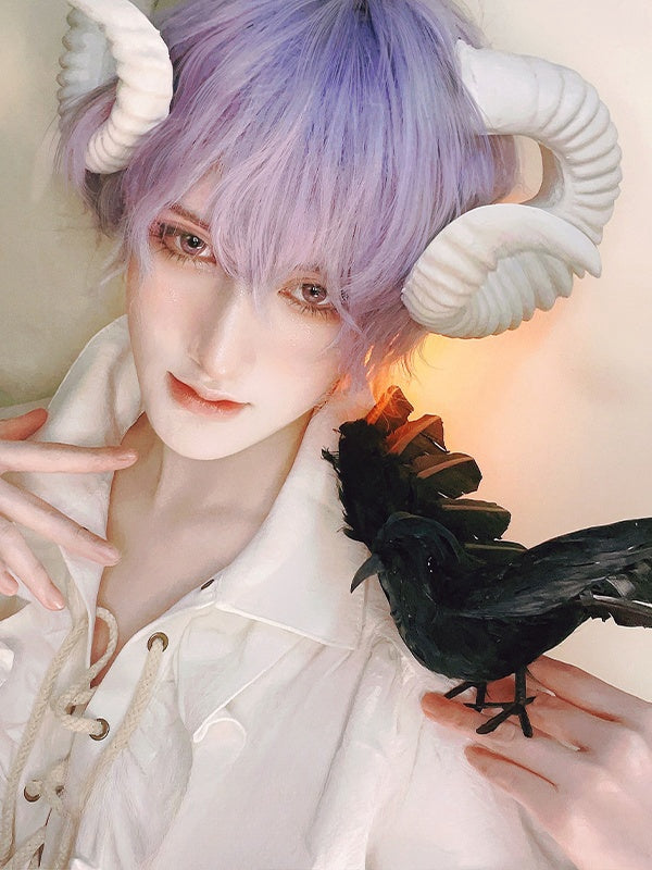 Purple-blue Ombre 28CM  Ouji Short Wig