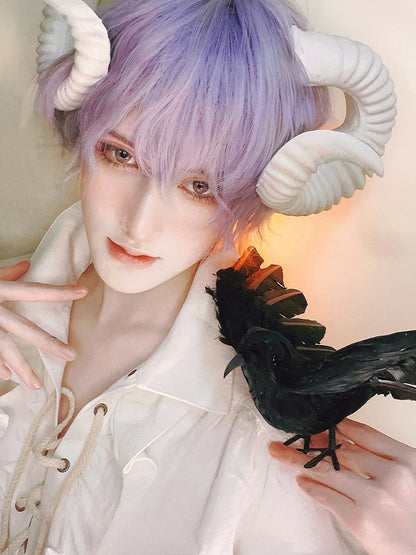 Purple-blue Ombre 28CM  Ouji Short Wig