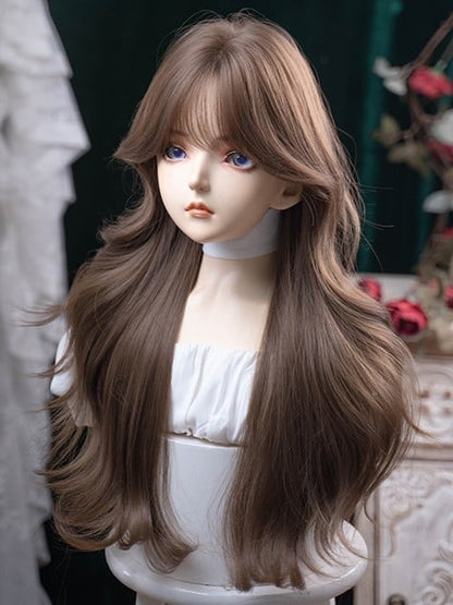 71CM Wavy Air With Wig Brown Bangs Length