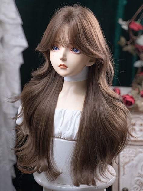 71CM Wavy Air With Wig Brown Bangs Length