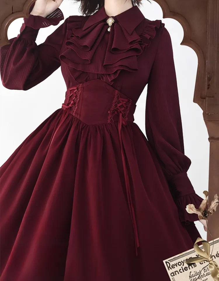 Boned High Reversible Lolita Red Belt Elegant Skirt Corset Waist