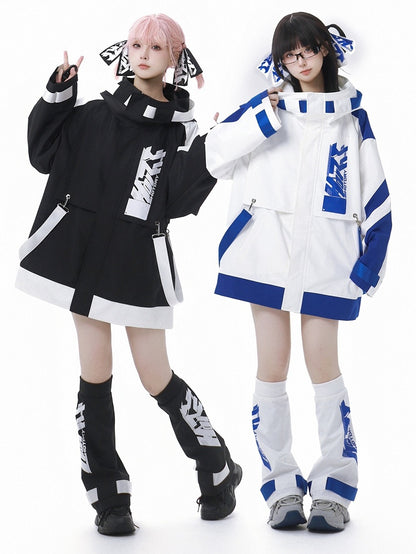 Blue&White/Black&White Jirai Kei Hairclips