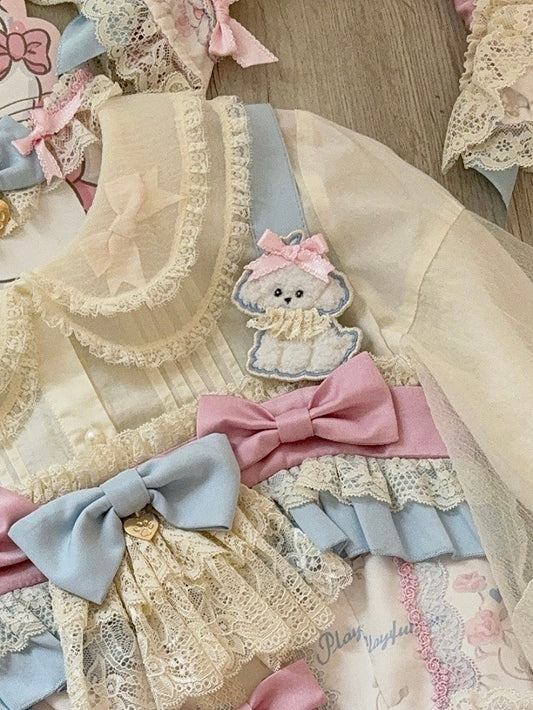 Welpenbrosche mit Plüschbesatz, bestickt