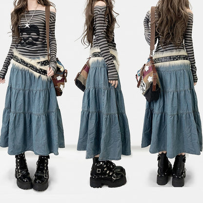 Blue Kawaii Skirt Daily Denim