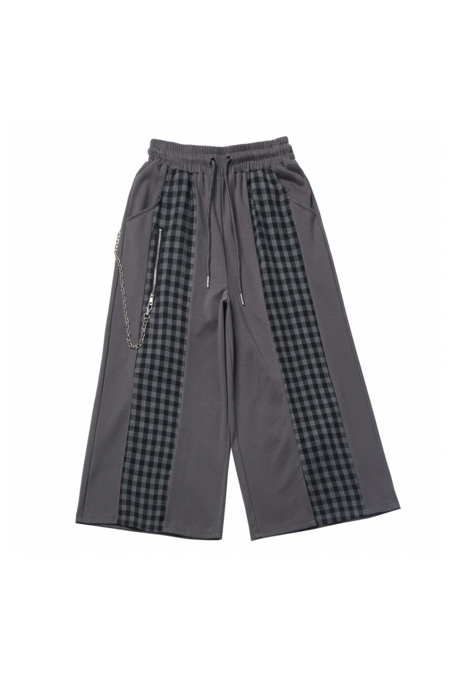 Mode Top Check Pants Skirt Casual Wide +
