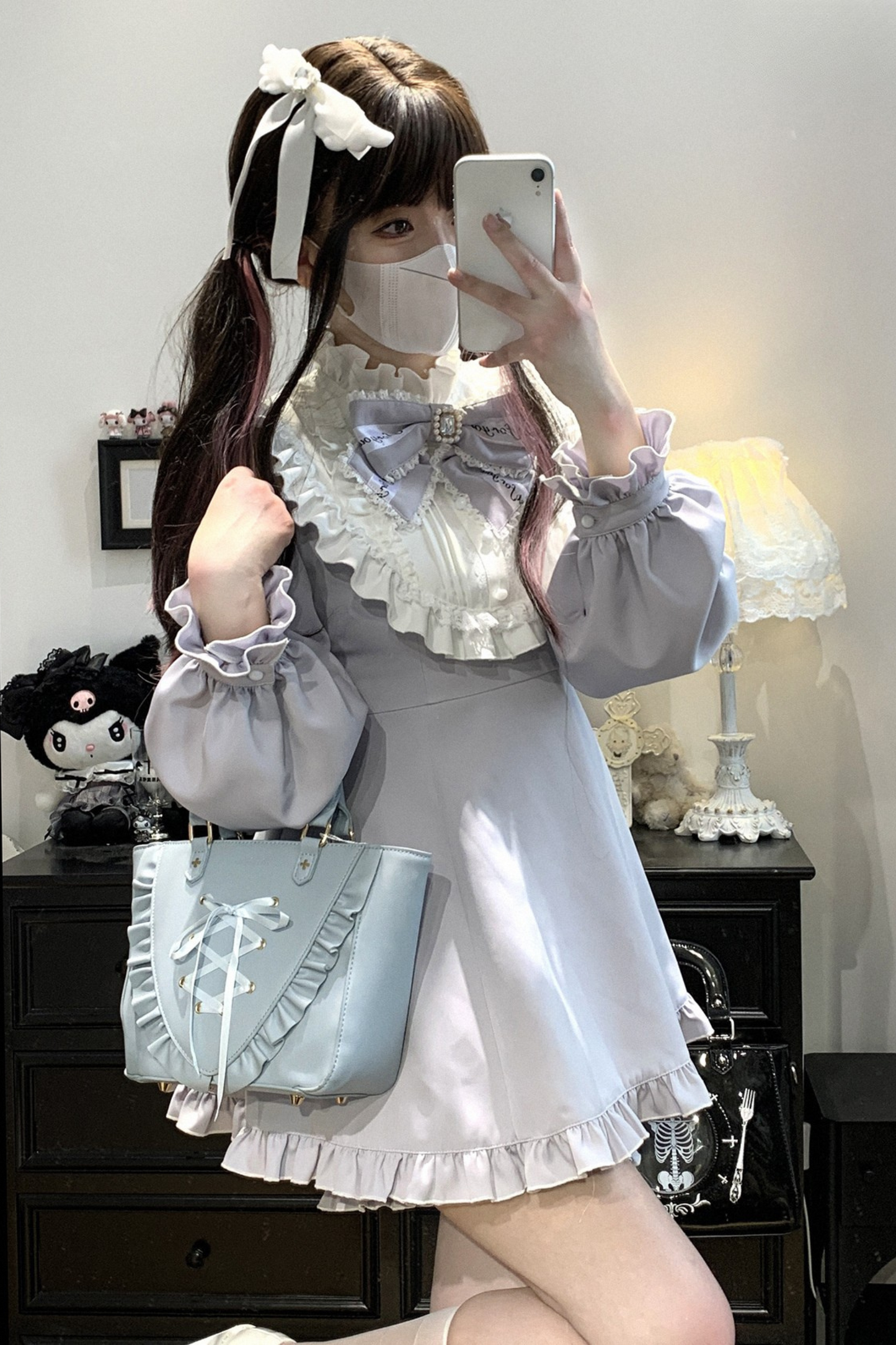 Ruffle Princess + Off-Shoulder Top Ribbon Shorts