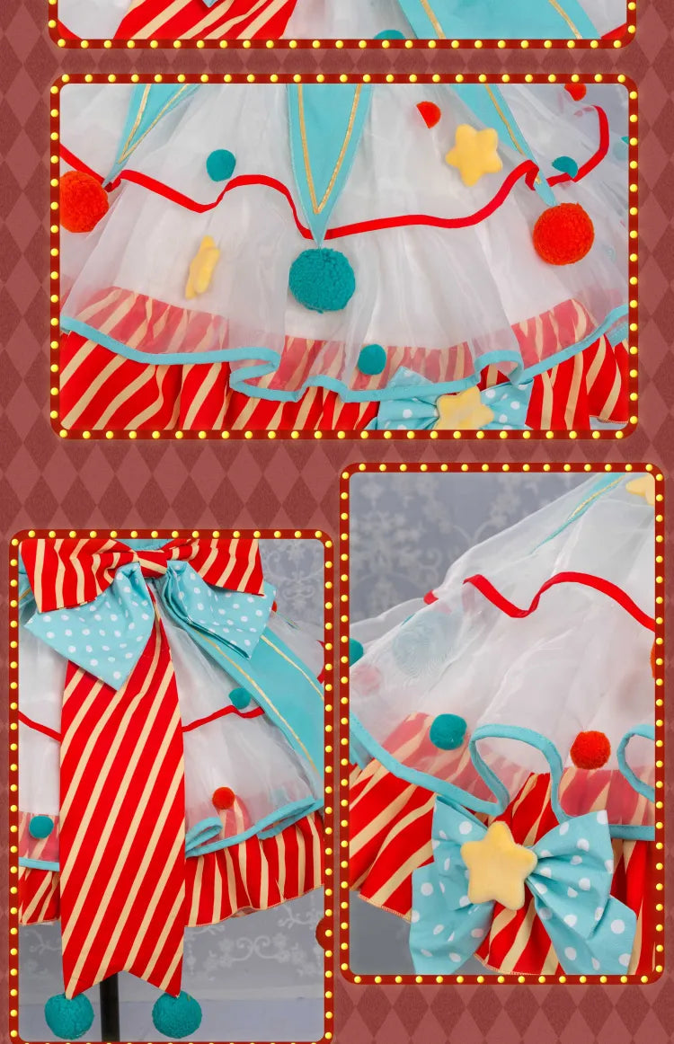 Circus Green Lolita Dress and Clowncore Sweet Pastel Bodice Overalls Bunny Orange Clown Fleece