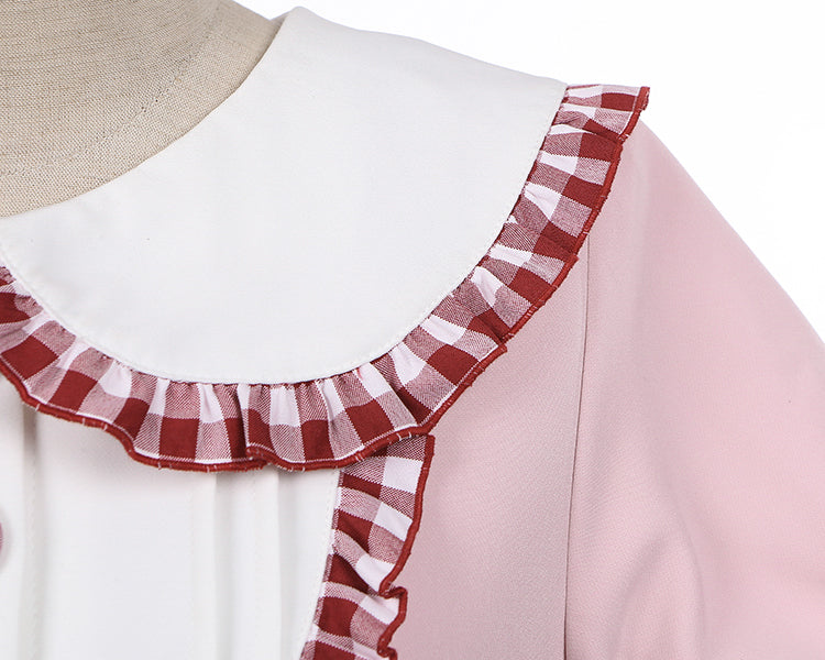 Robe rose clair à col Peter Pan et oreilles de lapin
