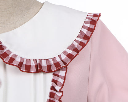 Robe rose clair à col Peter Pan et oreilles de lapin