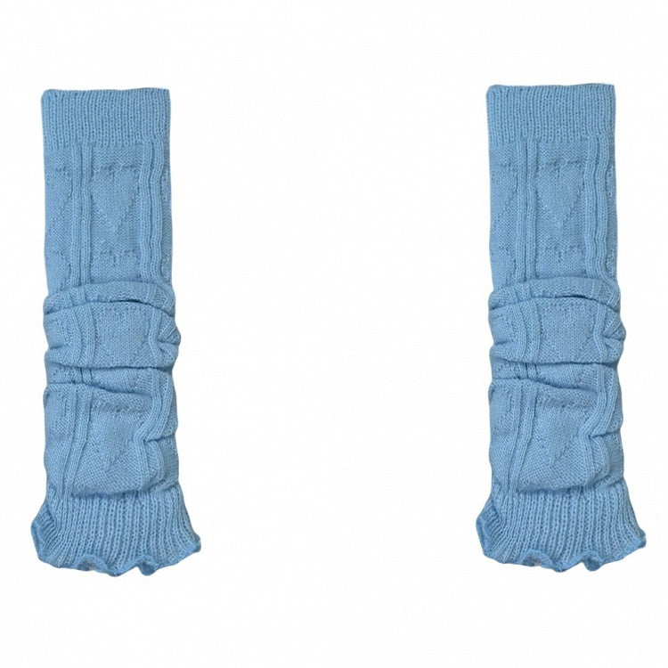 Knitted Blue/Yellow/Black/White Leg Warmers