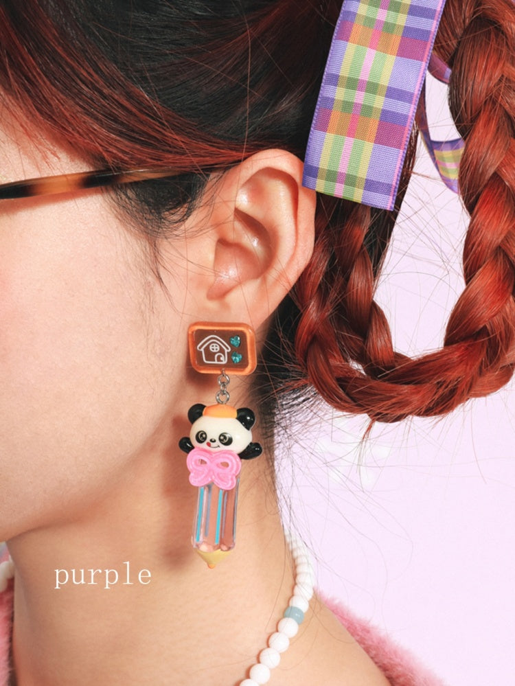 Panda Pencil Design Ear Clip