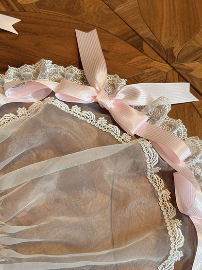 Decorated Blue Overlay / Bow Ribbon Pink
