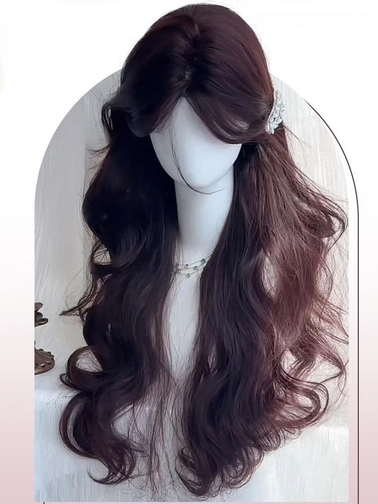 Length 70CM Wig Wavy Chocolate Brown