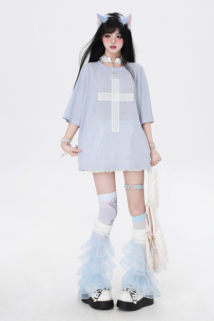 Cross Tops Patch Loose Subculture