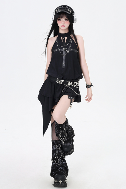 Cross Sleeveless Mine Dress