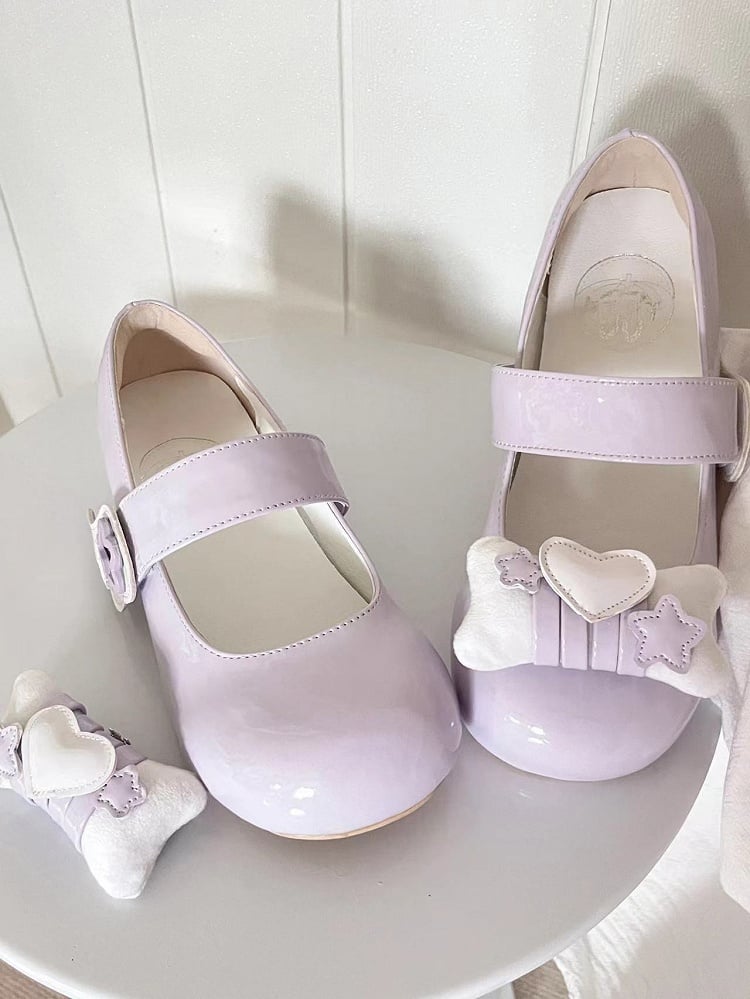 Jirai Kei Light Purple Lolita Star Heart Shoe Clips