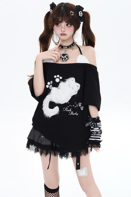 Coal Cozy T-Shirt Cat Casual