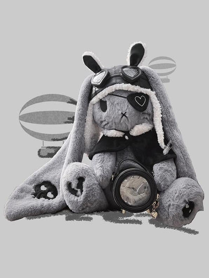 Steampunk Pirate Roger Gray Plush Bunny