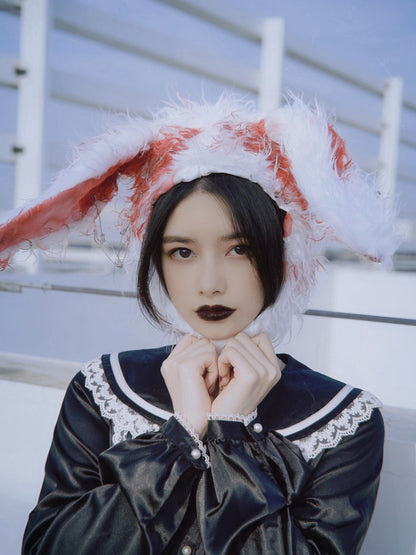 Handmade Halloween Plush Bunny Ears Hat