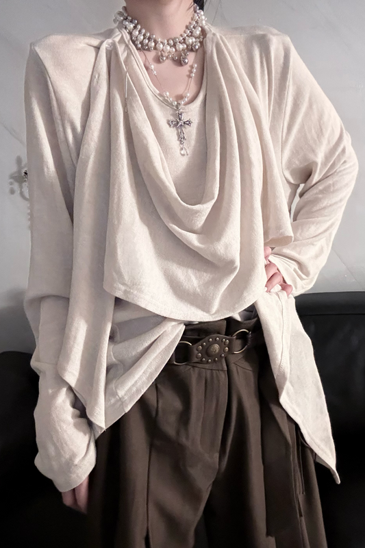 Sleeve Long Retro Deconstructed Top